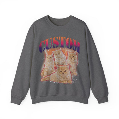 Retro Custom Cat Bootleg Tee, Custom Cat Sweatshirt, Custom Cat Lover Gift, Custom dog portrait, Vintage Funny Cat Sweatshirt, S1394