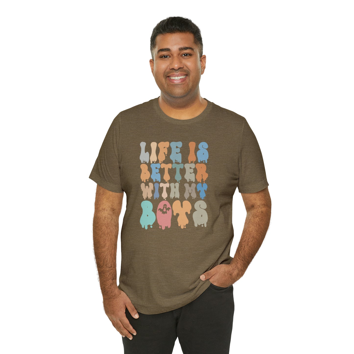 Cute Boy Mom Shirt for Birthday Gift for Mom, Life is better with my boys Shirt for Halloween Gift, T309