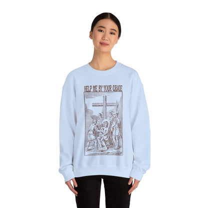 Vintage Antique Religious Biblical Drawing of Jesus Sweatshirt, 10Th Station of the Cross Sweatshirt, Way of the Cross Sweatshirt, S1590