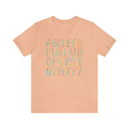 Preschool Teacher Shirt, Alphabet Shirt, ABCD Shirt, Kindergarten Teacher Shirt, Cute Teacher Shirt, T362