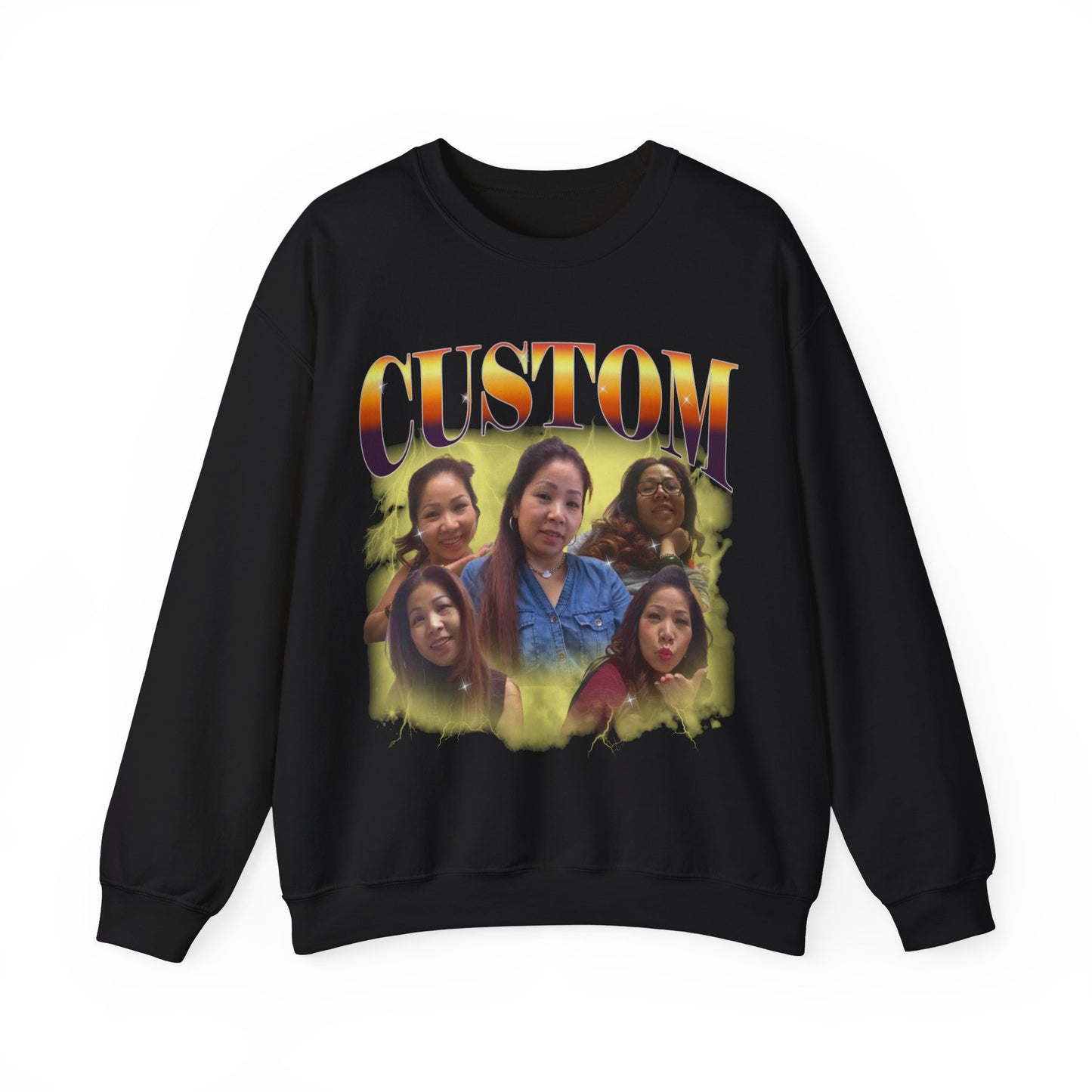 Custom Your Own Bootleg Tee, Retro Custom Bootleg Rap Tee, Custom Photo Sweatshirt, Insert Your Design Vintage Graphic 90s Sweatshirt, S1387