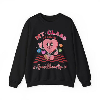 My Class Is Full Of SweetHearts Sweatshirt, Pink Teacher Valentine's Day Sweatshirt, Candy Heart Sweatshirt, Sweatshirt Teacher Gift, S1289