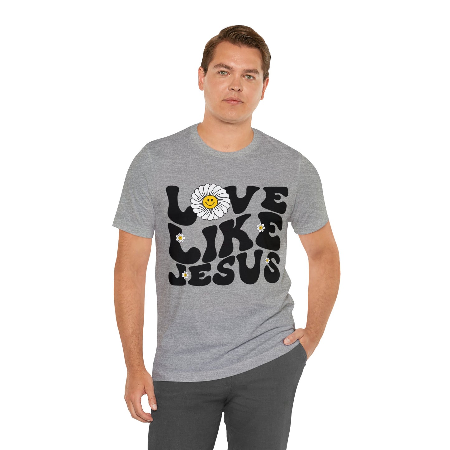 Retro Love Like Jesus Shirt, Cute Jesus Shirt, Women's Christian Clothing, Unisex Crewneck Christian Shirt, T851