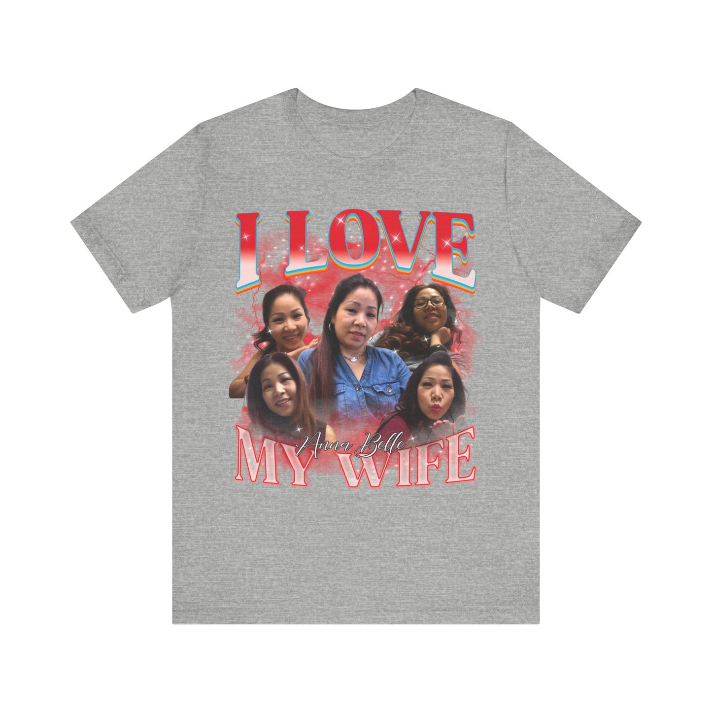 Custom Bootleg Rap Tee, I Love My Wife Shirt, Custom Wife Photo Shirt, Vintage Graphic 90s Tshirt, Valentine's Shirt Gift, T1347 UK