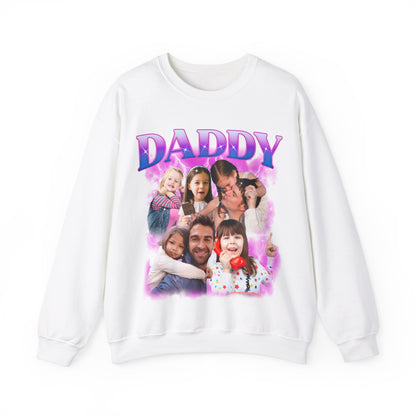 Custom Bootleg Rap Daddy Tee, Custom Photo Daddy Sweatshirt, Dad Shirt With Kid Face Photos Custom Father's Day Gift, Face Father Gift S1648