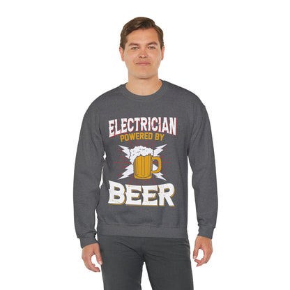 Electrician Powered by Beer Sweatshirt for Men, Funny Sweatshirt for Electrician Gift for Husband, Electrician Sweatshirt, S865