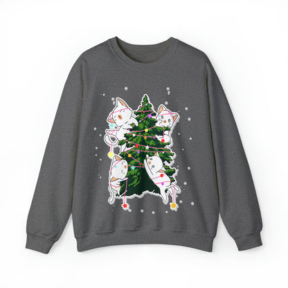 Cats Christmas Sweatshirt, Cat Lover Sweatshirt, Cat Mom Sweatshirt, Christmas Gift for Women Christmas Holiday Sweatshirt, S849