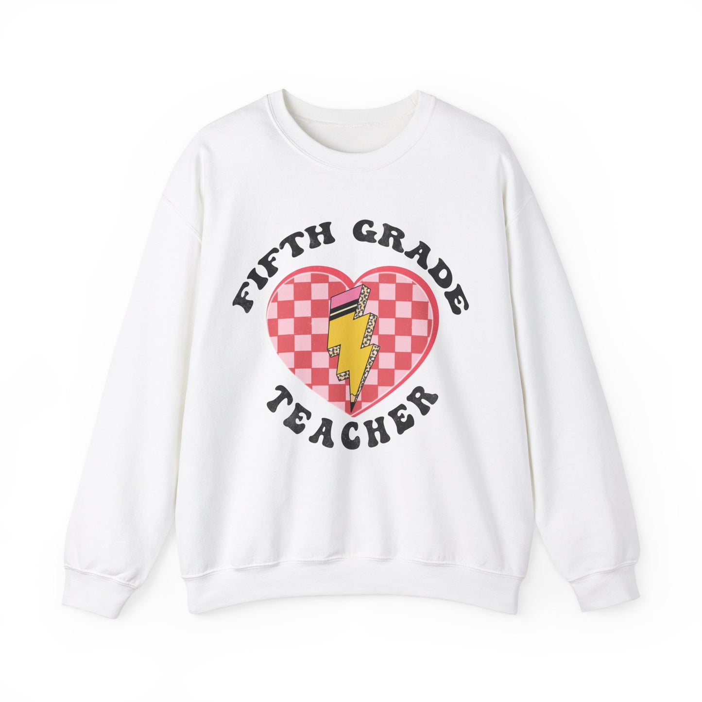 Fifth Grade Teacher Valentine's Sweatshirt Teacher Sweatshirt Retro 5th Grade Back to school, Teacher Appreciation Checkered Teacher, S1243