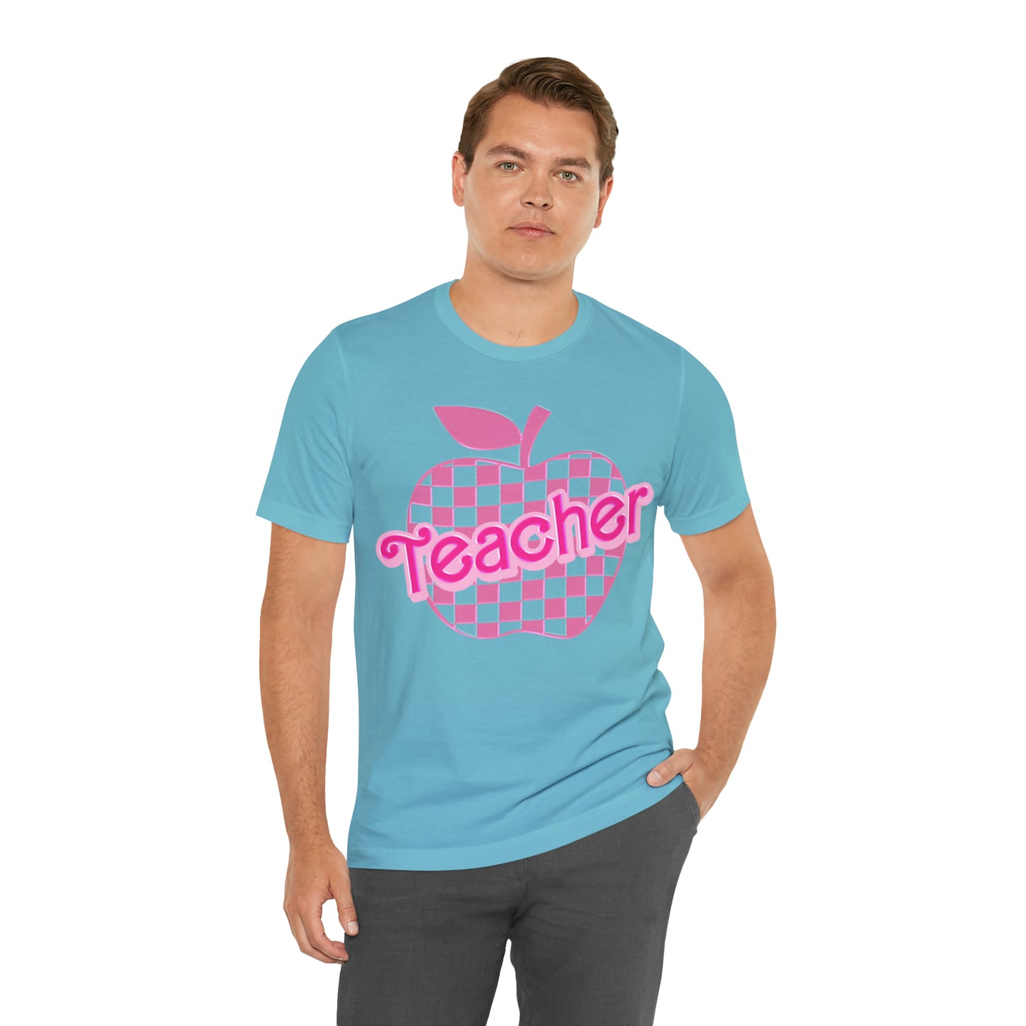 Teacher Shirt, Pink Teacher Shirts, Trendy Teacher Tshirt, Teacher Appreciation Checkered Teacher Tee, Gifts for Teachers, Teacher Era, T794