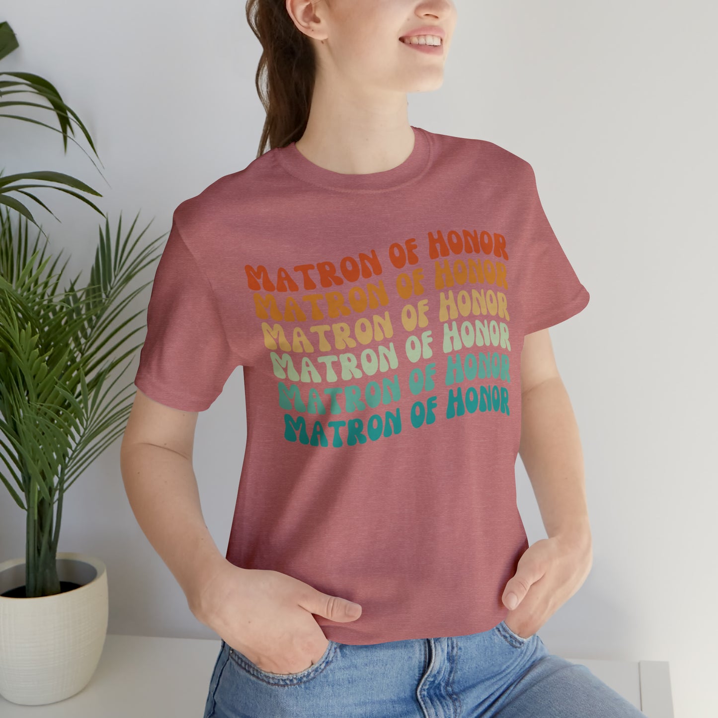 Retro Matron of Honor Shirt, Matron of Honor Shirt for Women, Cute Bachelorette Party Tee for Matron of Honor, T279