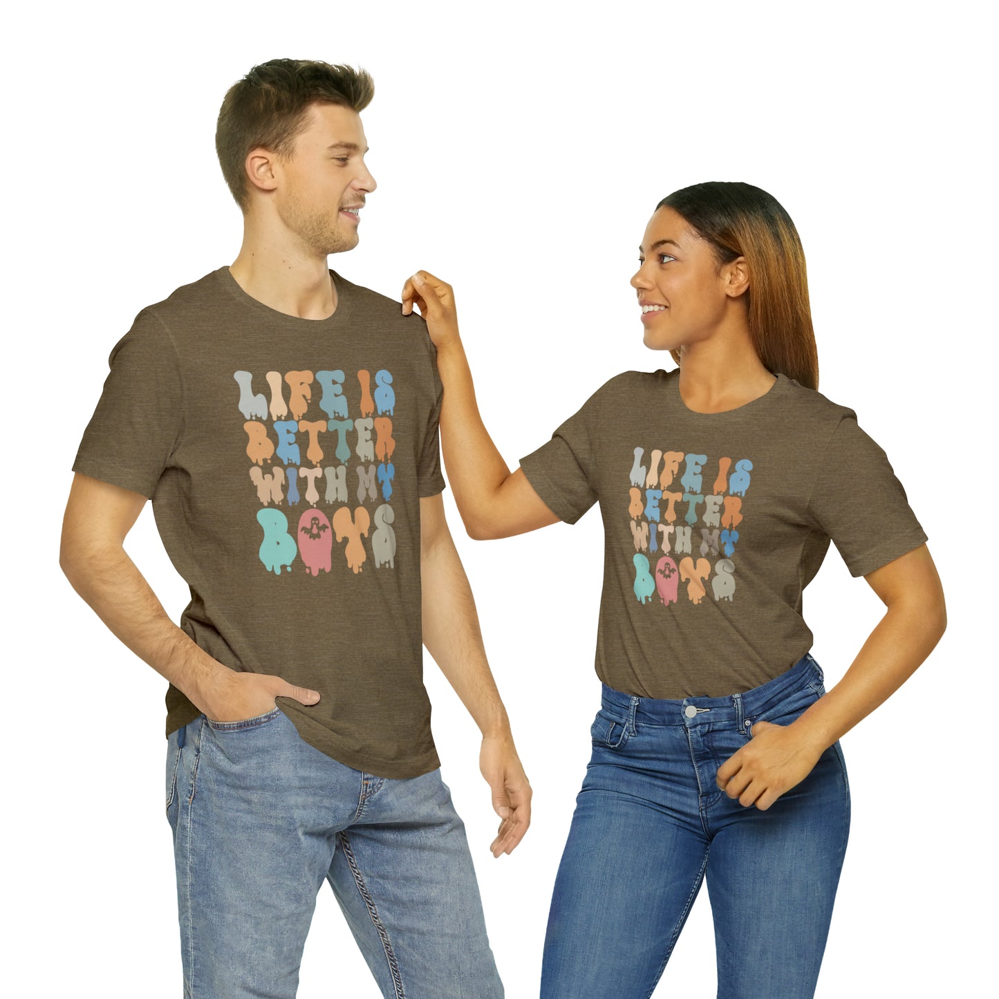 Cute Boy Mom Shirt for Birthday Gift for Mom, Life is better with my boys Shirt for Halloween Gift, T309