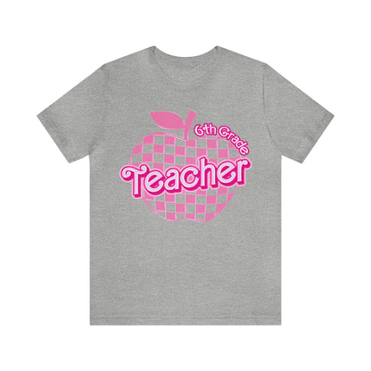 6th grade teacher shirt, Pink Teacher Shirts, Teacher Appreciation Checkered, Gifts for Teachers, Retro Teacher Shirt, Teacher Era, T802