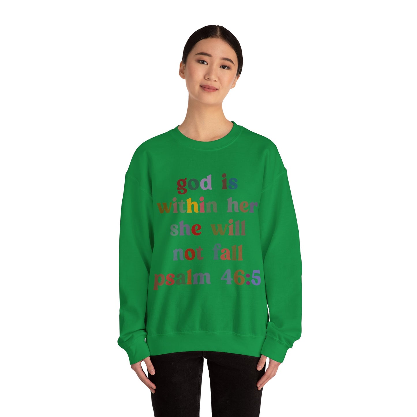 God Is Within Her She Will Not Fall Sweatshirt, Godly Woman Sweatshirt, Religious Women Sweatshirt, Jesus Lover Sweatshirt, S1236