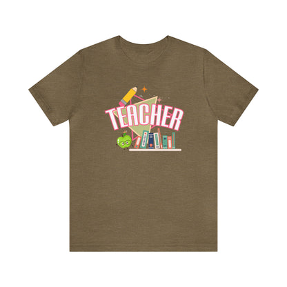 Pink Teacher Shirt, colorful teacher shirt, Teacher shirt, 90s shirt, 90s teacher shirt, colorful school shirt, T541