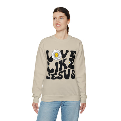 Retro Love Like Jesus Sweatshirt, Cute Jesus Sweatshirt, Women's Christian Clothing, Unisex Crewneck Christian Sweatshirt, S851