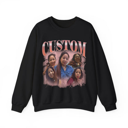 Custom Your Own Bootleg Tee, Retro Custom Bootleg Rap Tee, Custom Photo Sweatshirt, Insert Your Design Vintage Graphic 90s Sweatshirt, S1389