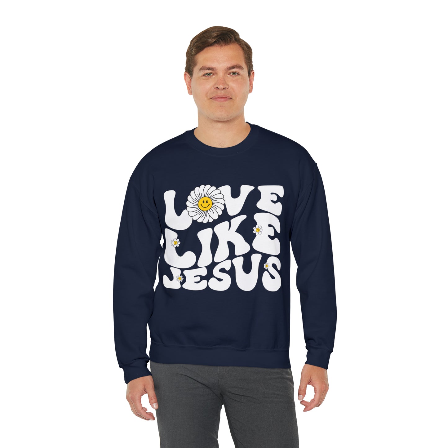 Retro Love Like Jesus Sweatshirt, Cute Jesus Sweatshirt, Women's Christian Clothing, Unisex Crewneck Christian Sweatshirt, S851