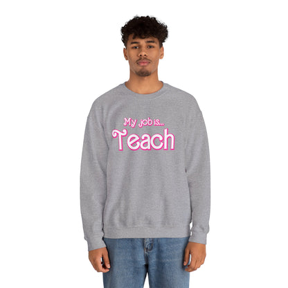 My Job is Teach Sweatshirt, Trendy Teacher Sweatshirt, Retro Back to school, Teacher Appreciation, Checkered Teacher Sweatshirt, S734