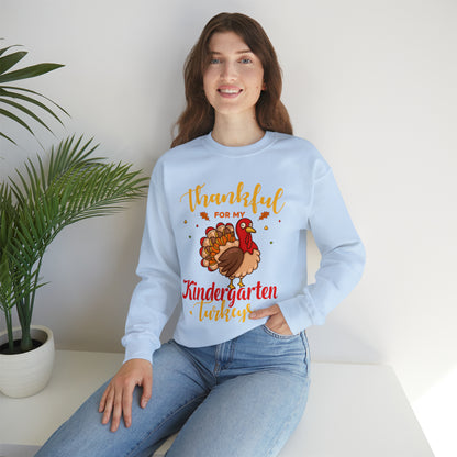 Thankful For My Kindergarten Turkey Sweatshirt, Thanksgiving Dinner Sweatshirt, Family Thanksgiving Shirt, Thanksgiving Turkey Shirt, SW860