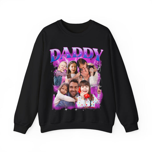Custom Bootleg Rap Daddy Tee, Custom Photo Daddy Sweatshirt, Dad Shirt With Kid Face Photos Custom Father's Day Gift, Face Father Gift S1648