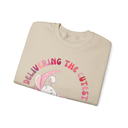 Delivering the Cutest Little Bunnies Sweatshirt, Labor and Delivery Easter Sweatshirt, L&D Shirt Catching Babies L and D Sweatshirt, S1551