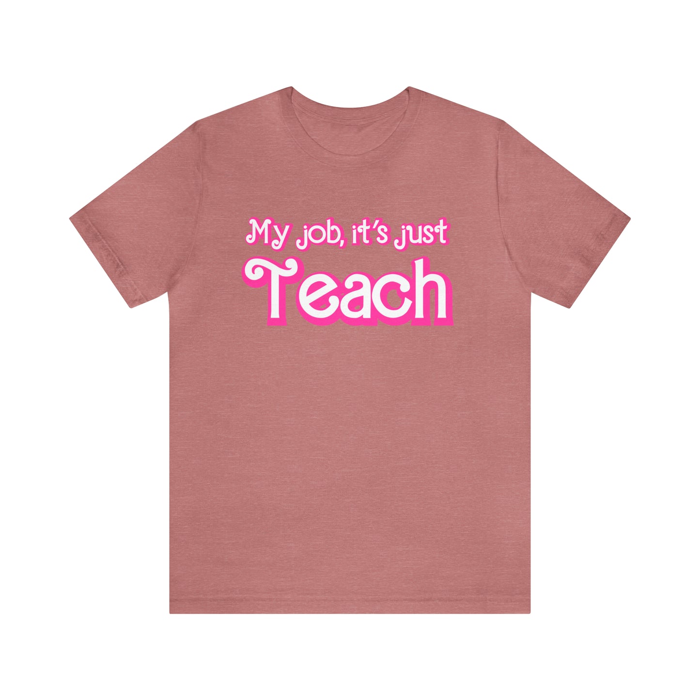 My Job is Just Teach Shirt, Pink Teacher Shirt, Trendy Teacher Shirt, Retro Back to school, Checkered Teacher Tee, Gifts For Teacher, T735