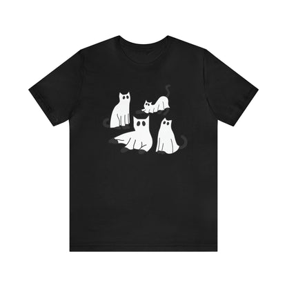 Cat Halloween tshirt, Ghost Halloween Shirt, Ghost Cat Shirt, Fall tshirt for Women, T525