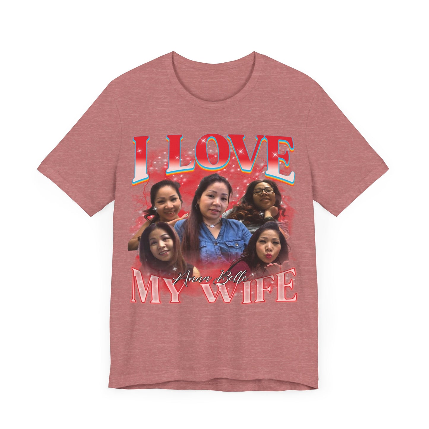 Custom Bootleg Rap Tee, I Love My Wife Shirt, Custom Wife Photo Shirt, Vintage Graphic 90s Tshirt, Valentine's Shirt Gift, T1347 UK