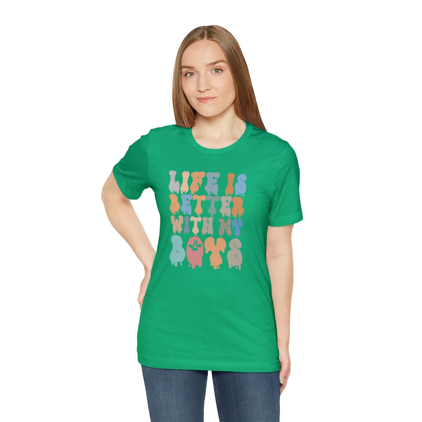 Cute Boy Mom Shirt for Birthday Gift for Mom, Life is better with my boys Shirt for Halloween Gift, T309