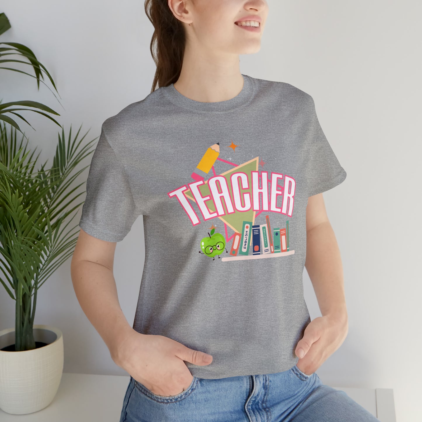 Pink Teacher Shirt, colorful teacher shirt, Teacher shirt, 90s shirt, 90s teacher shirt, colorful school shirt, T541