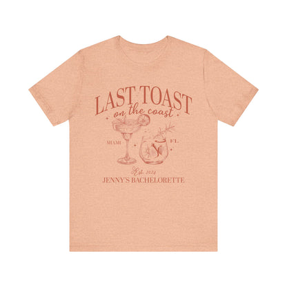 Last Toast on the Coast Beach Bachelorette Party Shirt, Custom Bachelorette Shirts, Personal Luxury Bachelorette, Social Club Bach, T1558