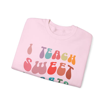 Personalized Teach Sweethearts Valentines Day Sweatshirt, Custom Teacher Valentines Day Sweatshirt for Teachers, Gift for Hearts Day, SW1276