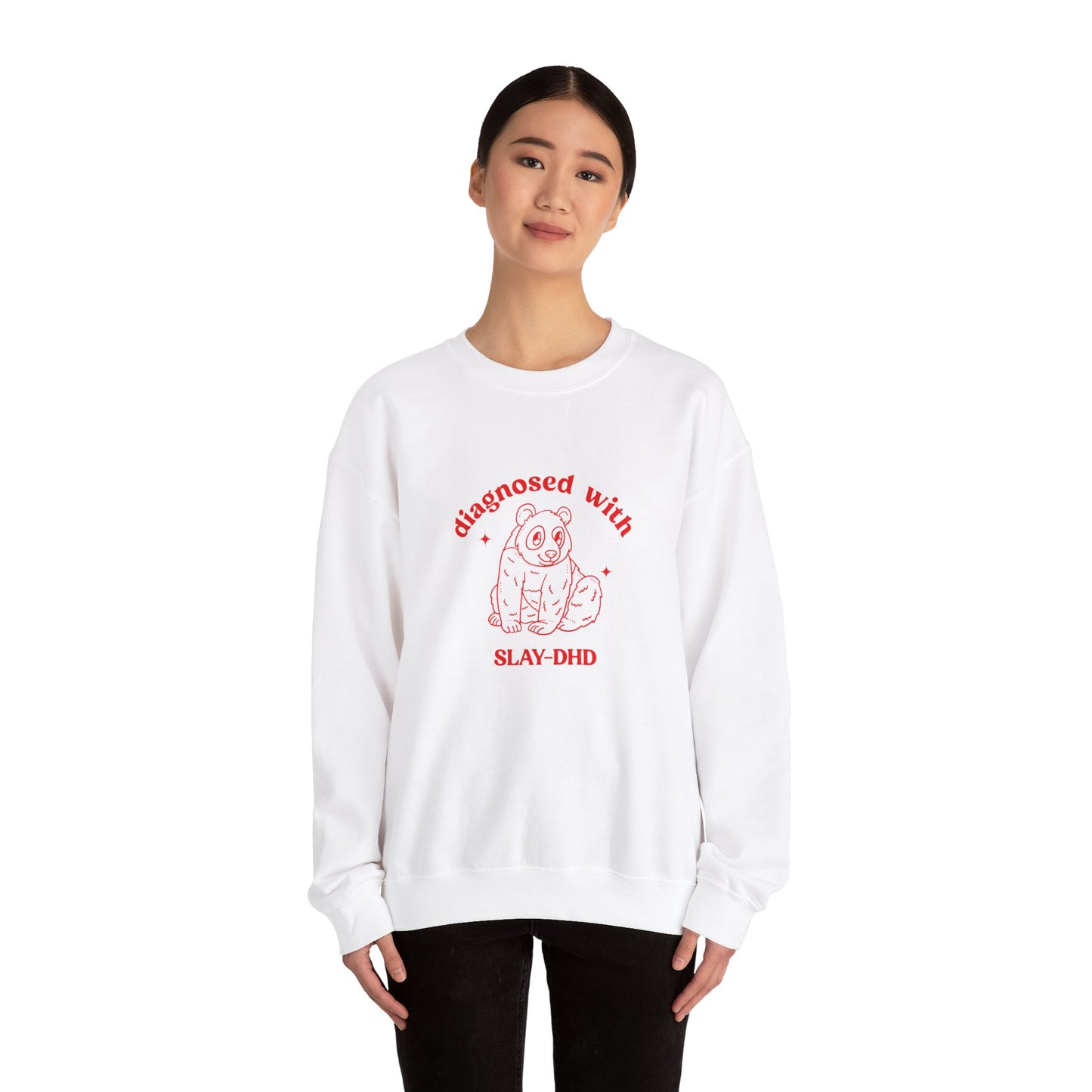 Diagnosed With Slay-DHD Sweatshirt, Mental Health Matters Sweatshirt ADHD Awareness Sweatshirt Funny Meme Sweatshirt Silly Sweat, S1578