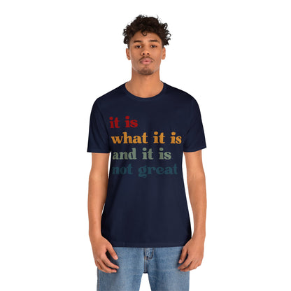 It Is What It Is And It Is Not Great Shirt, Funny Quote Shirt, Funny Meme Shirt, Funny Mood Shirt, Shirt for Women, Gift for Women, T1512