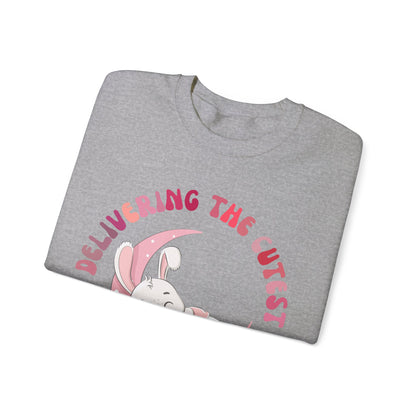 Delivering the Cutest Little Bunnies Sweatshirt, Labor and Delivery Easter Sweatshirt, L&D Shirt Catching Babies L and D Sweatshirt, S1551