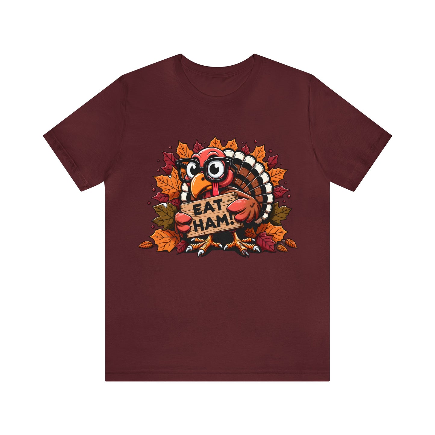 Cute Turkey Eat Ham shirt, Girls Thanksgiving T-shirt, Leopard Print Turkey Shirt, Thankful Shirt, Fall Shirt, Thanksgiving Food Shirt, T858