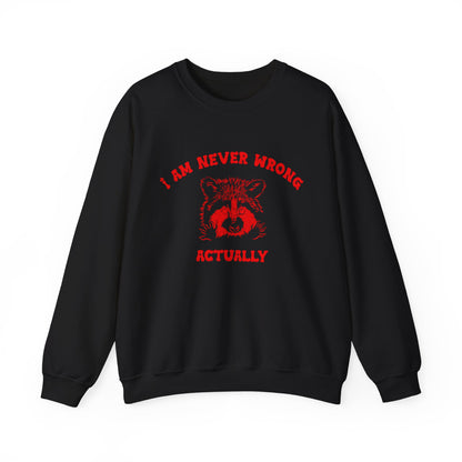 I Am Never Wrong Actually Sweatshirt, Funny Sweatshirt, Funny Meme Sweatshirt, Silly Meme Sweatshirt, Mothers day Sweatshirt, S1587