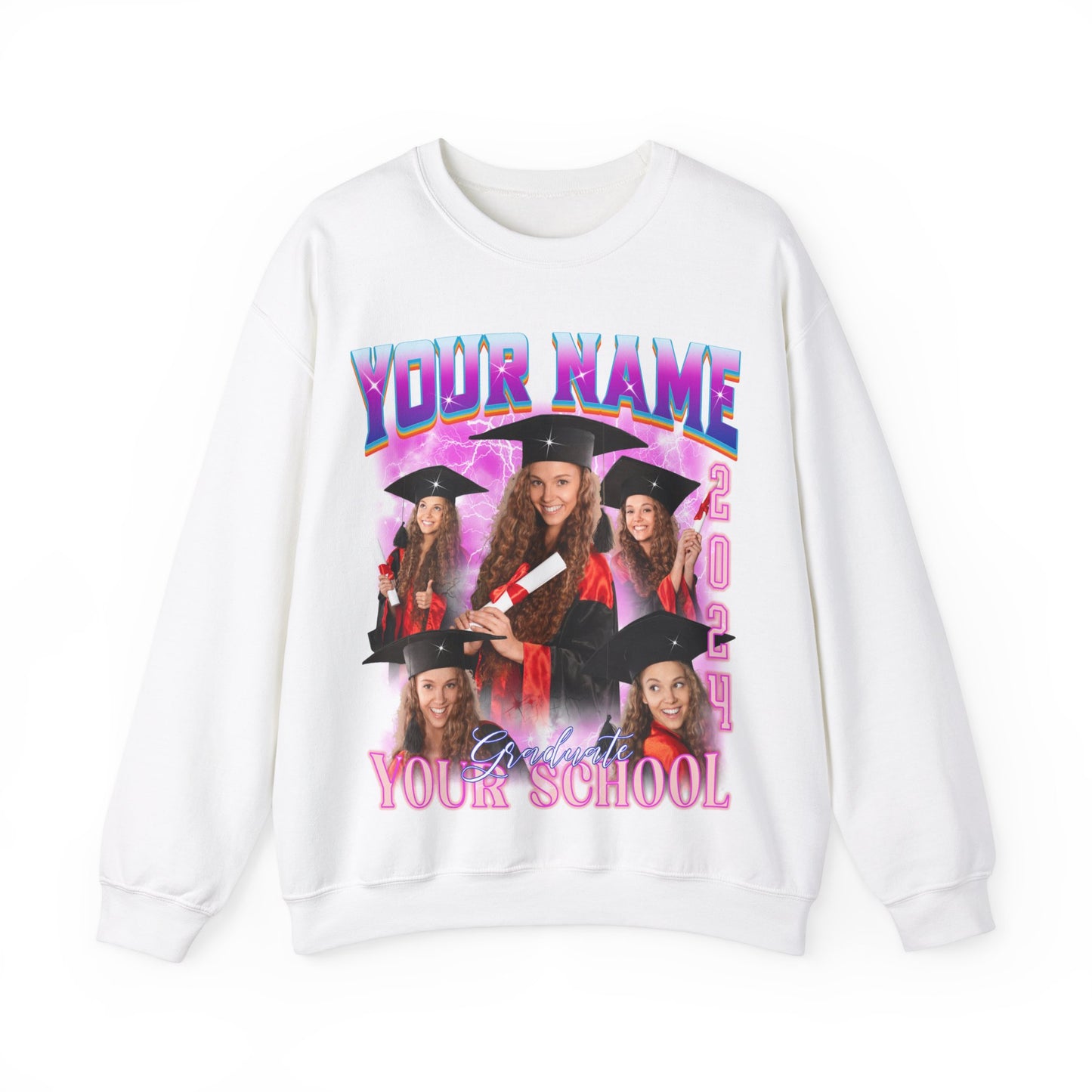 Graduation Party Sweatshirt, Custom Bootleg Rap Tee For Graduation, Custom Graduation Sweatshirt, Custom Photo Graduate Sweatshirt, S1634