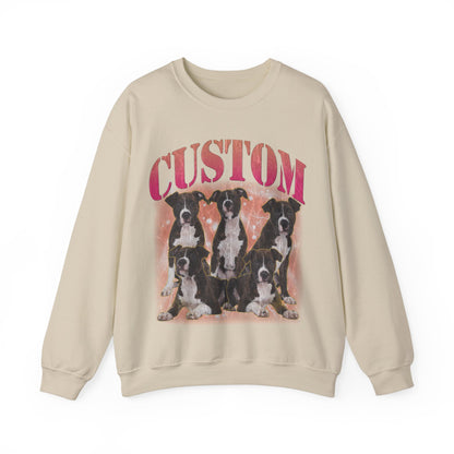 Retro Custom Your Own Bootleg Tee, Custom Cat Bootleg Tee, Custom Dog Bootleg Tee Custom dog portrait, Vintage Graphic 90s Sweatshirt, S1393