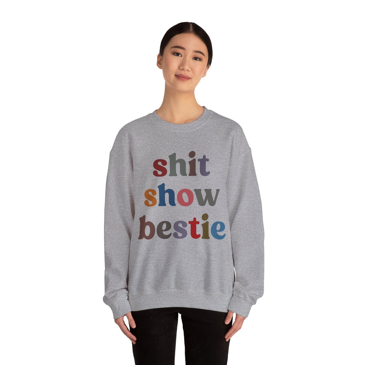 Shit Show Bestie Sweatshirt, BFF Sweatshirt for Women, Funny Best Friend Sweatshirt, Forever Bestie Sweatshirt, Matching Besties, S1305