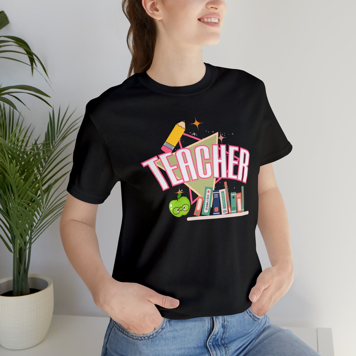 Pink Teacher Shirt, colorful teacher shirt, Teacher shirt, 90s shirt, 90s teacher shirt, colorful school shirt, T541