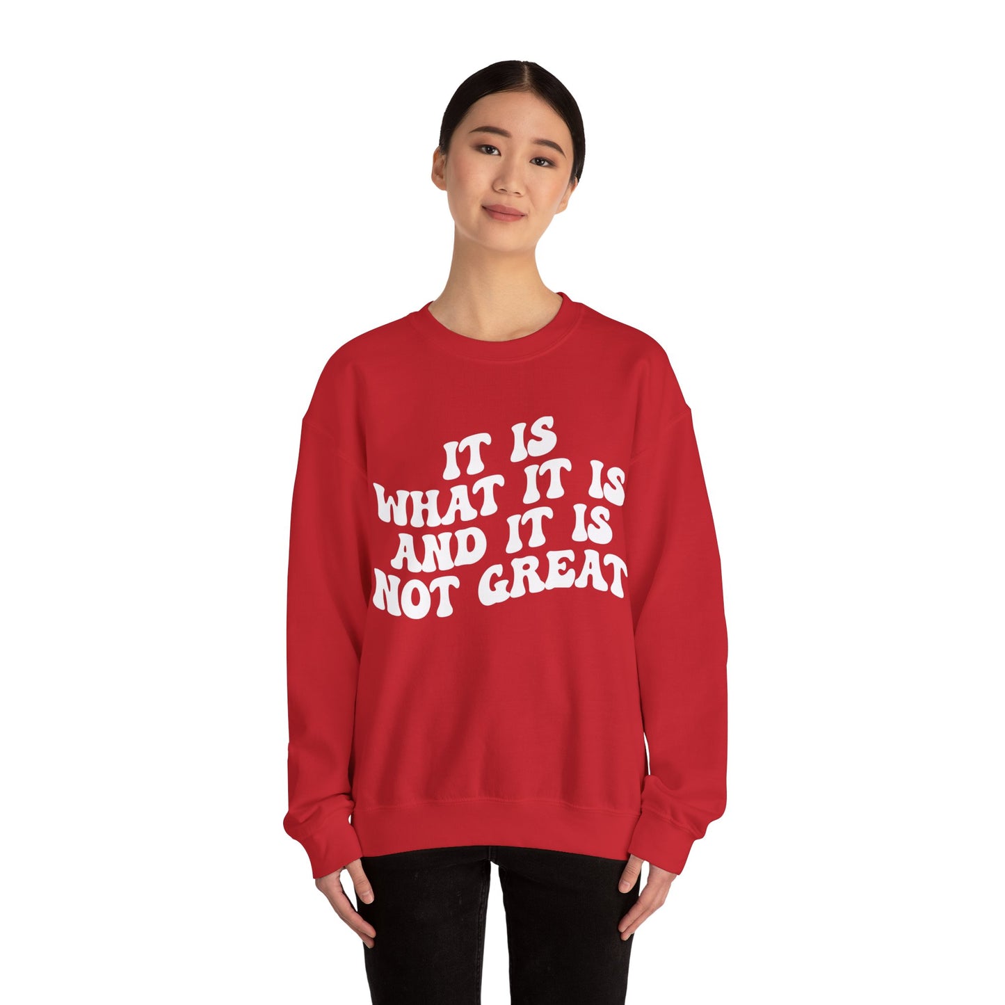 It Is What It Is And It Is Not Great Sweatshirt, Funny Quote Sweatshirt, Funny Meme Sweatshirt, Funny Mood Sweatshirt, S1514