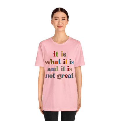 It Is What It Is And It Is Not Great Shirt, Funny Quote Shirt, Funny Meme Shirt, Funny Mood Shirt, Shirt for Women, Gift for Women, T1511