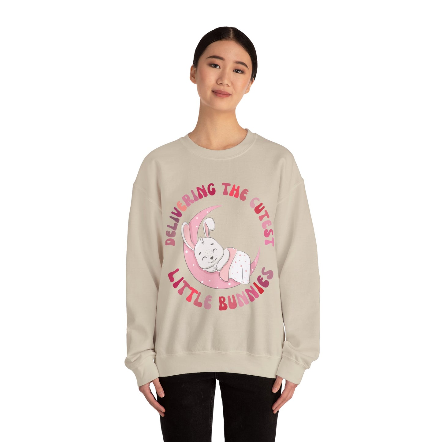 Delivering the Cutest Little Bunnies Sweatshirt, Labor and Delivery Easter Sweatshirt, L&D Shirt Catching Babies L and D Sweatshirt, S1551