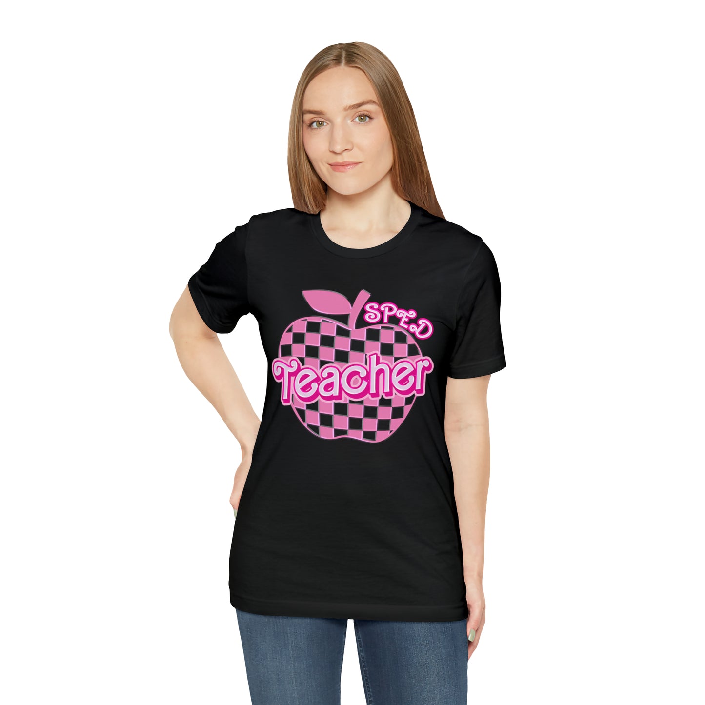 Sped Teacher Shirt, Sped Teacher Shirt Words, Pink Teacher Shirts, Teacher Appreciation Checkered Tee, Gifts for Teachers, Teacher Era, T797