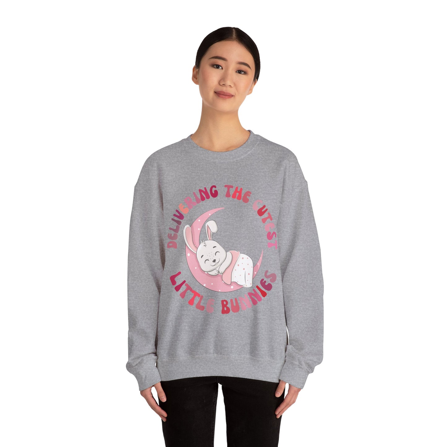 Delivering the Cutest Little Bunnies Sweatshirt, Labor and Delivery Easter Sweatshirt, L&D Shirt Catching Babies L and D Sweatshirt, S1551