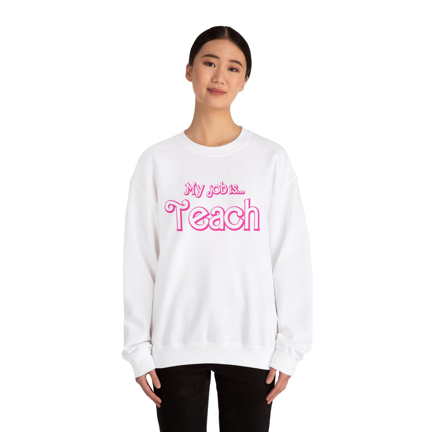 My Job is Teach Sweatshirt, Trendy Teacher Sweatshirt, Retro Back to school, Teacher Appreciation, Checkered Teacher Sweatshirt, S734