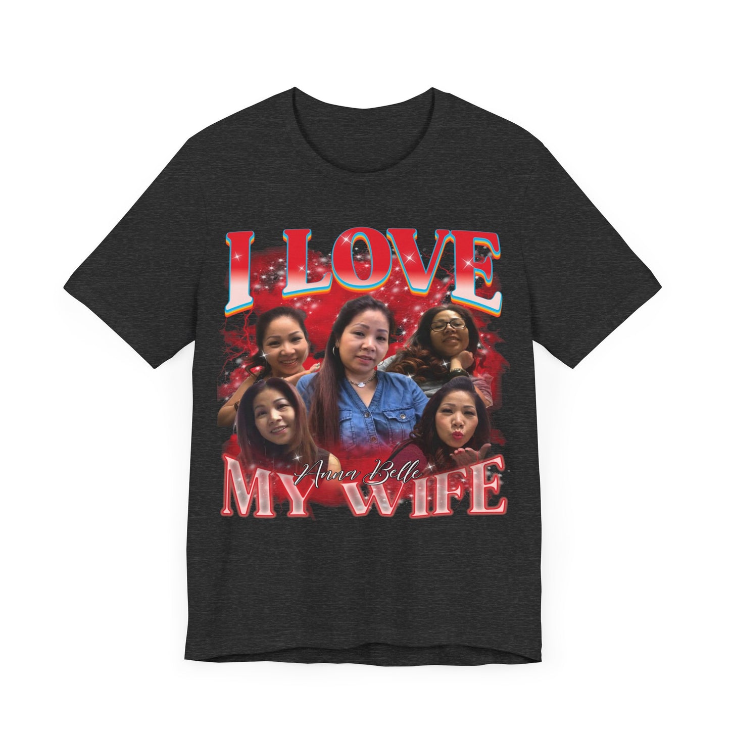 Custom Bootleg Rap Tee, I Love My Wife Shirt, Custom Wife Photo Shirt, Vintage Graphic 90s Tshirt, Valentine's Shirt Gift, T1347 UK