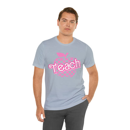 Pink Checkered Teacher Shirts, Trendy Teacher T Shirt, Retro Back to school, Teacher Appreciation, Apple Checkered Teacher Tee, T738