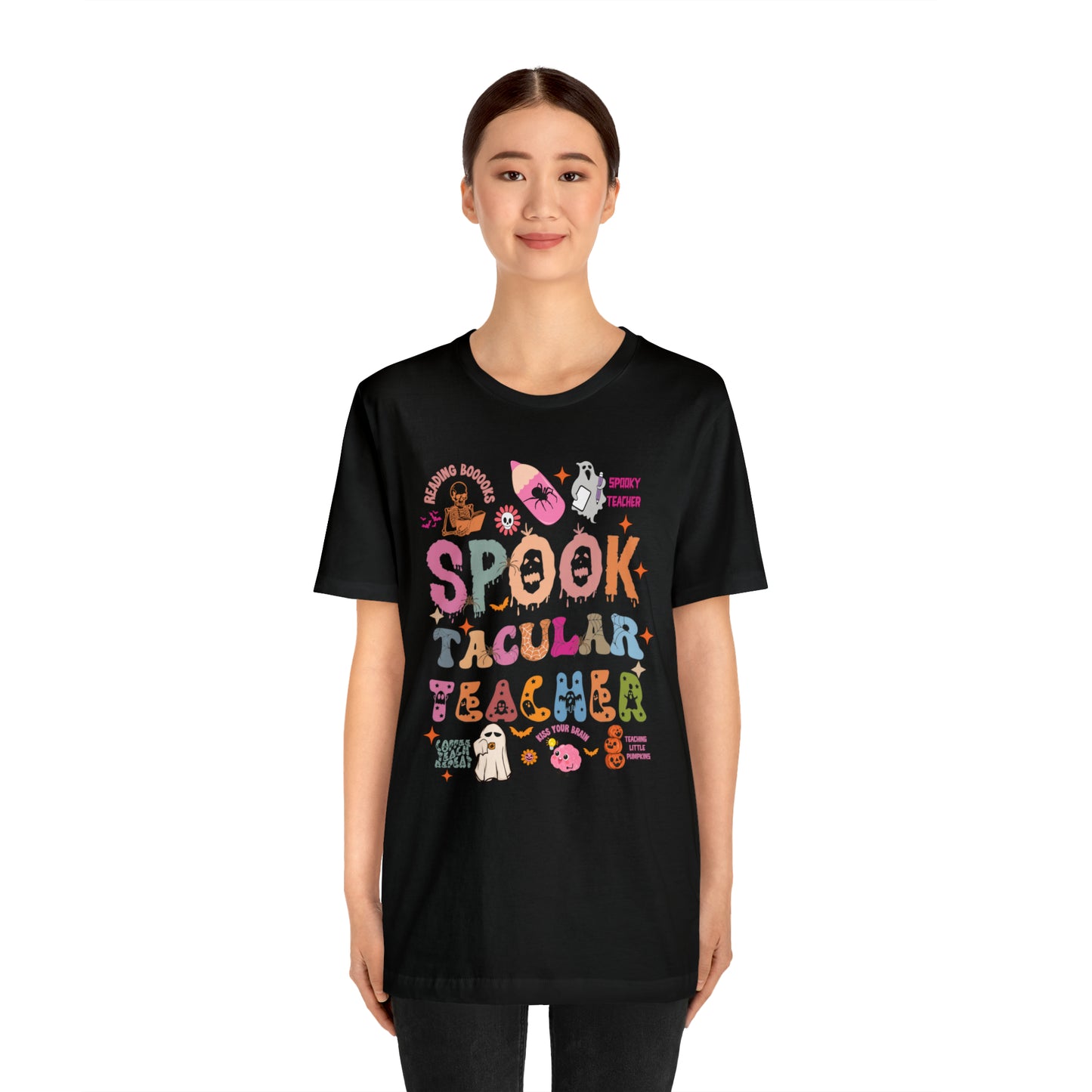 Spooktacular Teacher Shirt, Cute Ghost Teacher Halloween Shirt, Teacher Halloween Shirt, Teacher Halloween Gift, T603